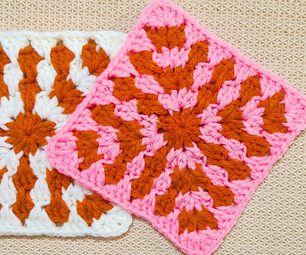Trickle Down Crochet Granny Square Block Pattern