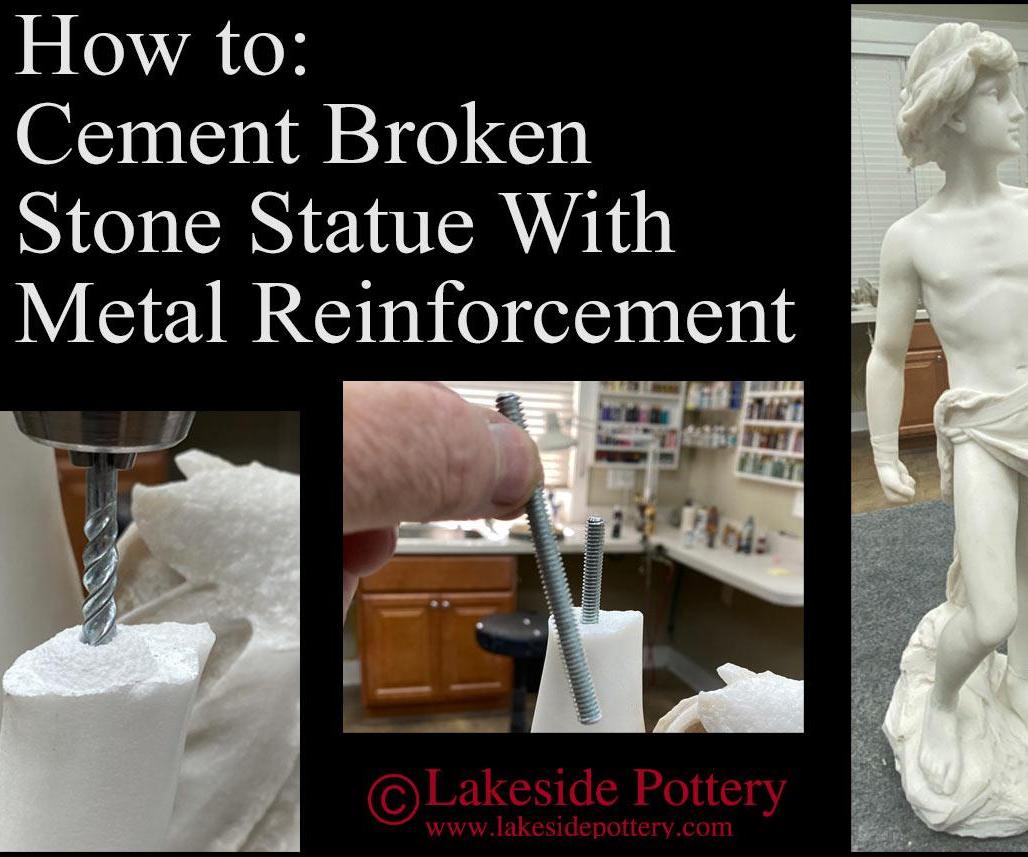 How to Repair Stone Sculpture Broken in a Narrow Area Requiring Metal Insertion (Marble, Soapstone, Alabaster, Granite, Sandstone, Limestone)