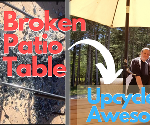 How to Up-cycle a Broken Patio Table Into an Awesome Farm Style Wood Table