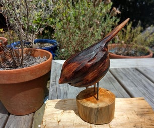 Yakisugi Green Wood Whittled Bird