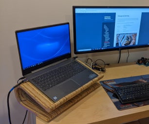 Curvy Plywood Laptop Stand ... With Keyboard Storage!