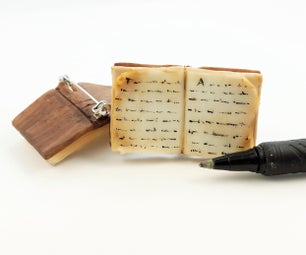 Miniature Book Charms From Polymer Clay