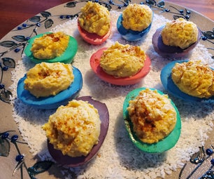 To Dye for Boozy Deviled Eggs