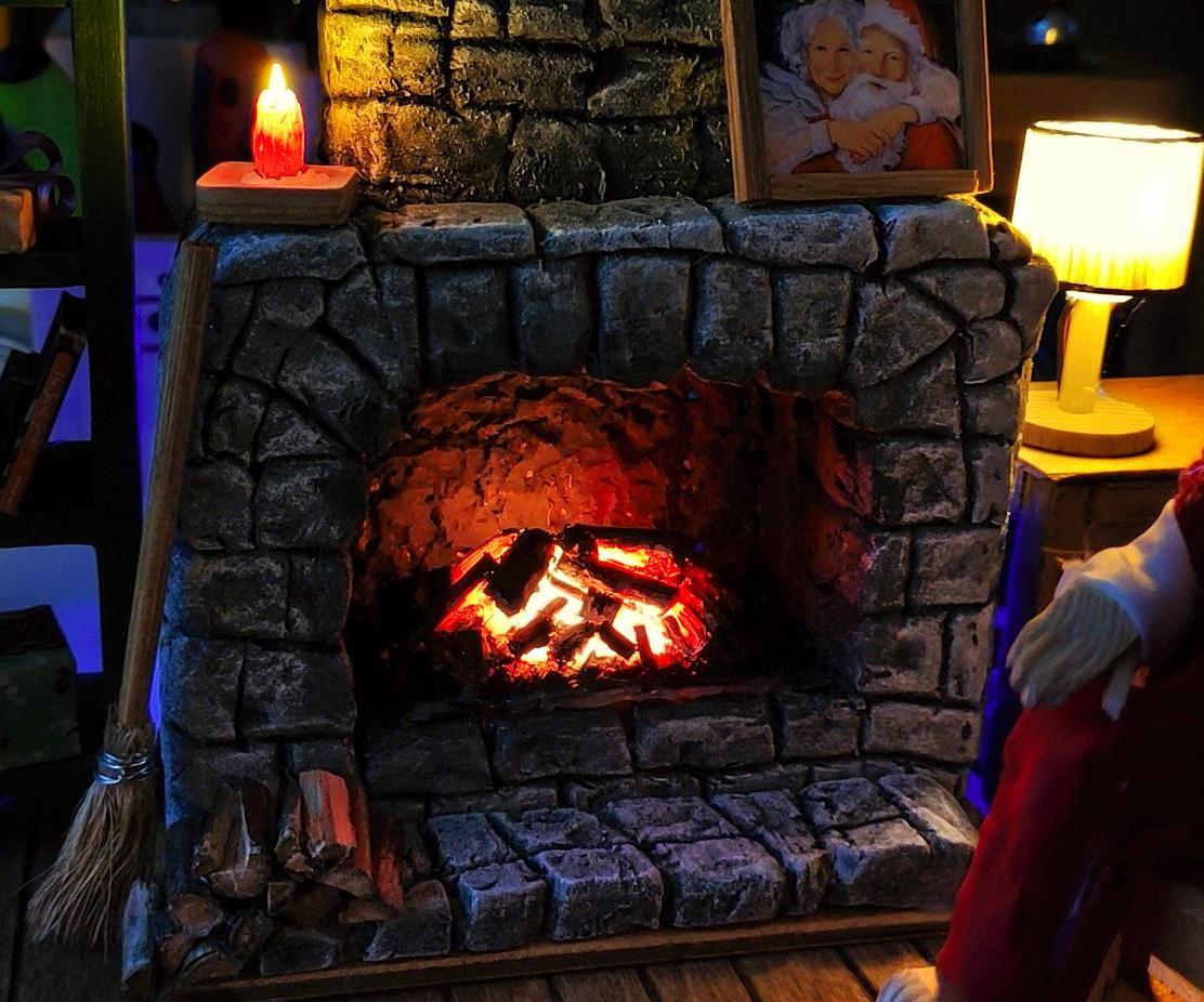 Realistic Miniature Smouldering Fireplace