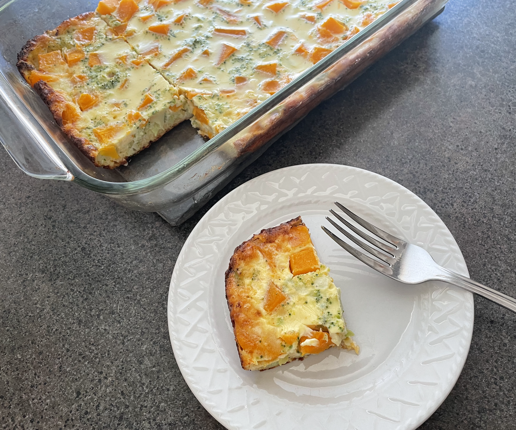 Butternut Squash and Broccoli Cheese Clafoutis