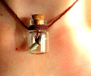 Tiny Map in a Bottle Necklace