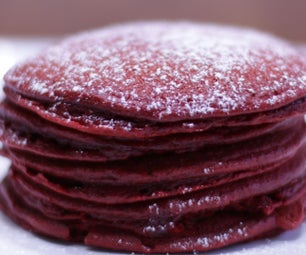 Red Velvet Cake Mix Pancakes