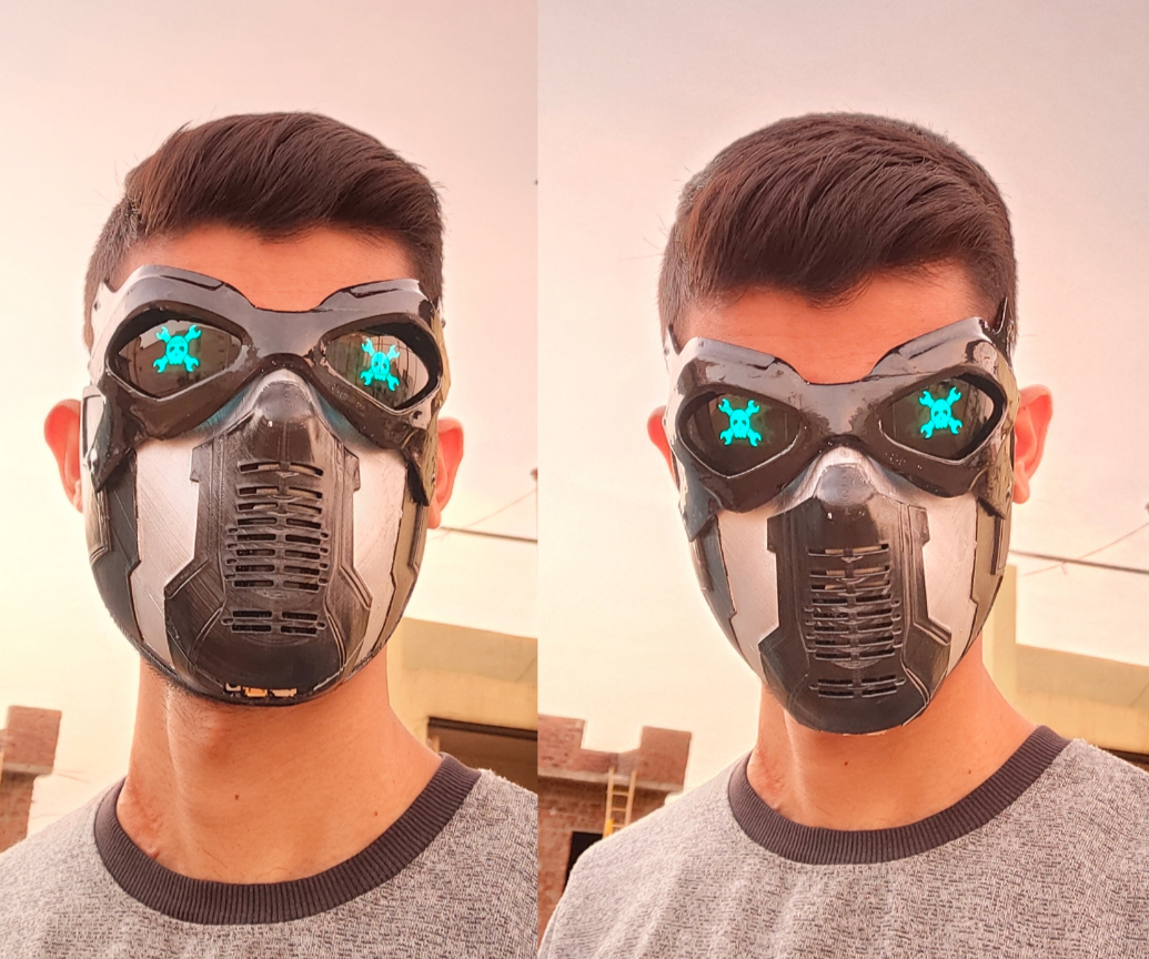 Sci-Fi 3D Printed Mask With Transparent Display