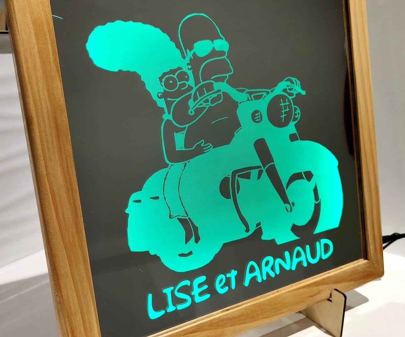 Laser-engraved Illuminated Mirror With Homer!