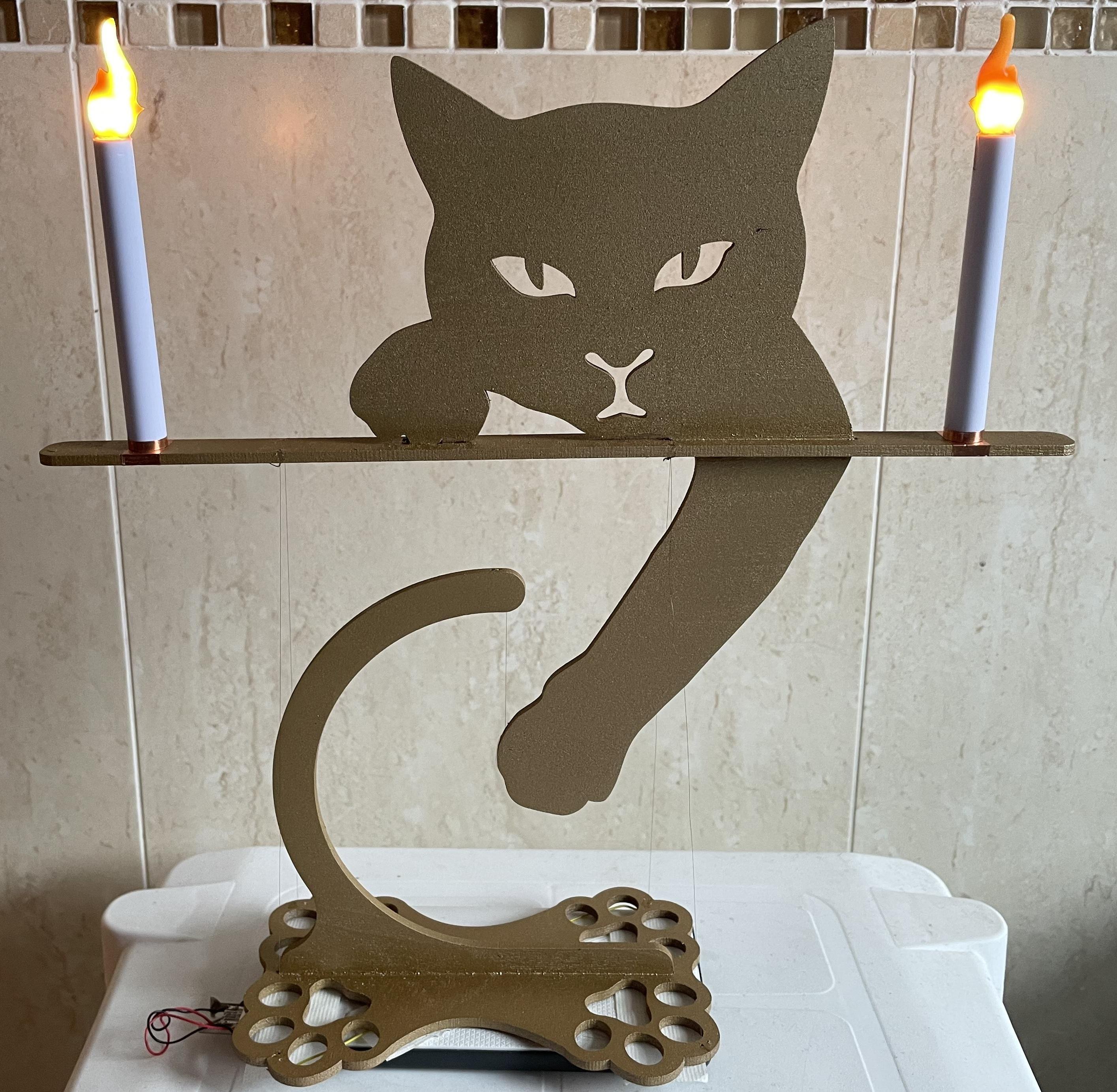 Tense-Kitty Tensegrity LED Candle Holder With DIY Magnetic Pogo Connector