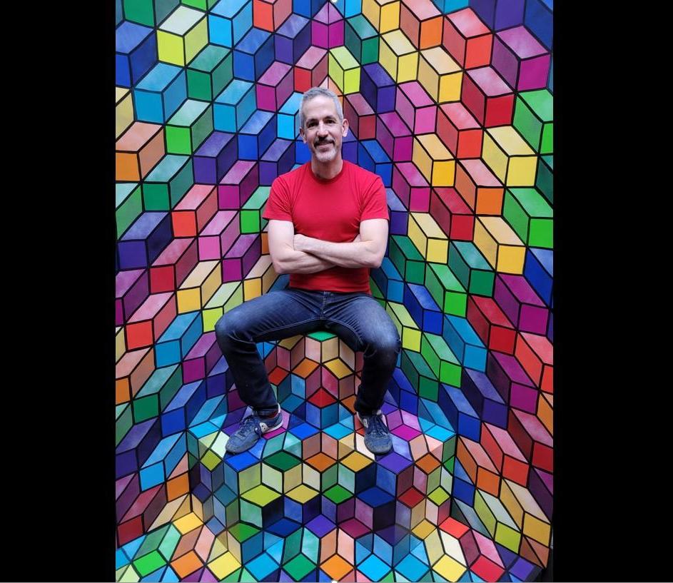 Rainbow Cubes Photo Backdrop