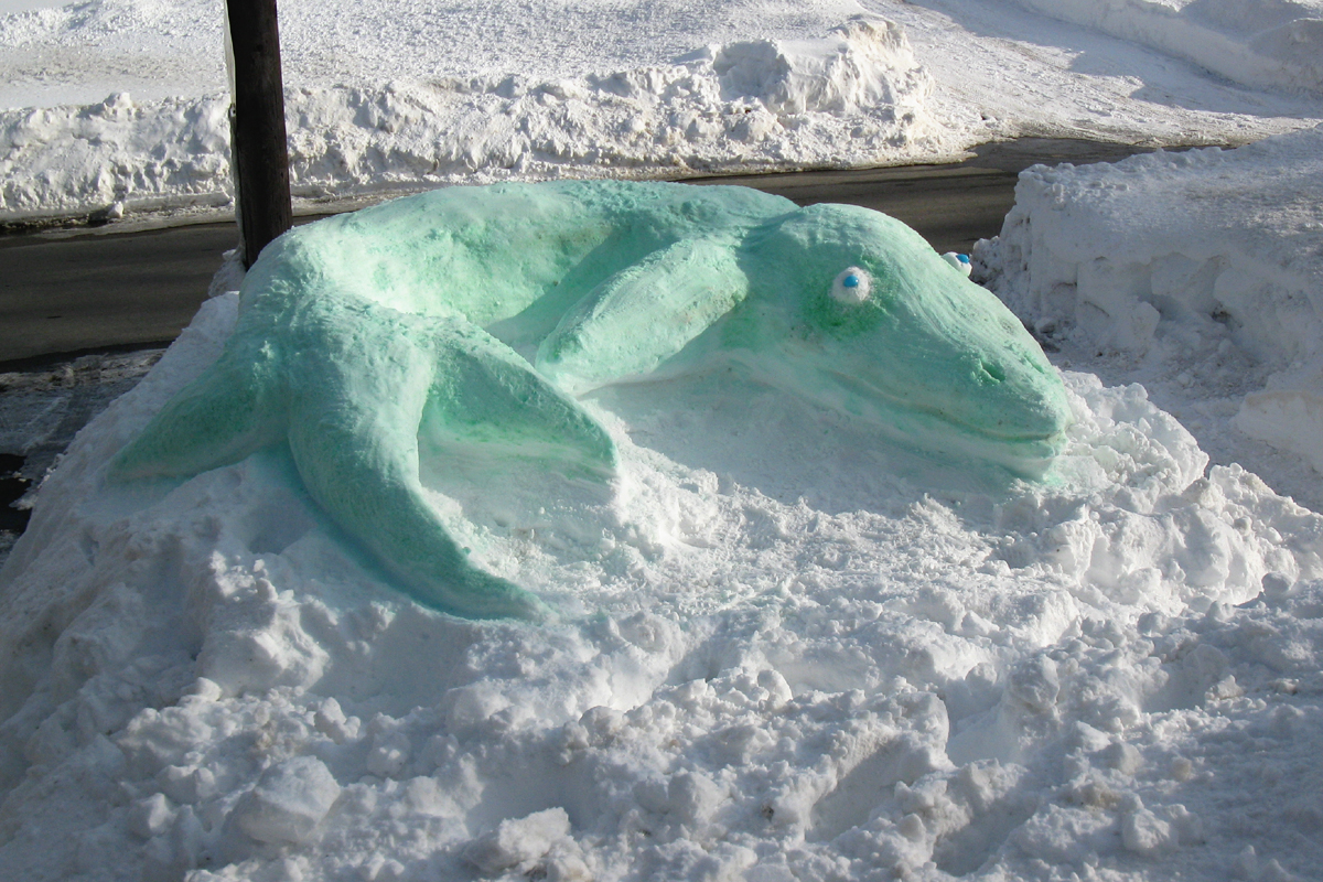 Snosasaurus: A Snow Sculpture