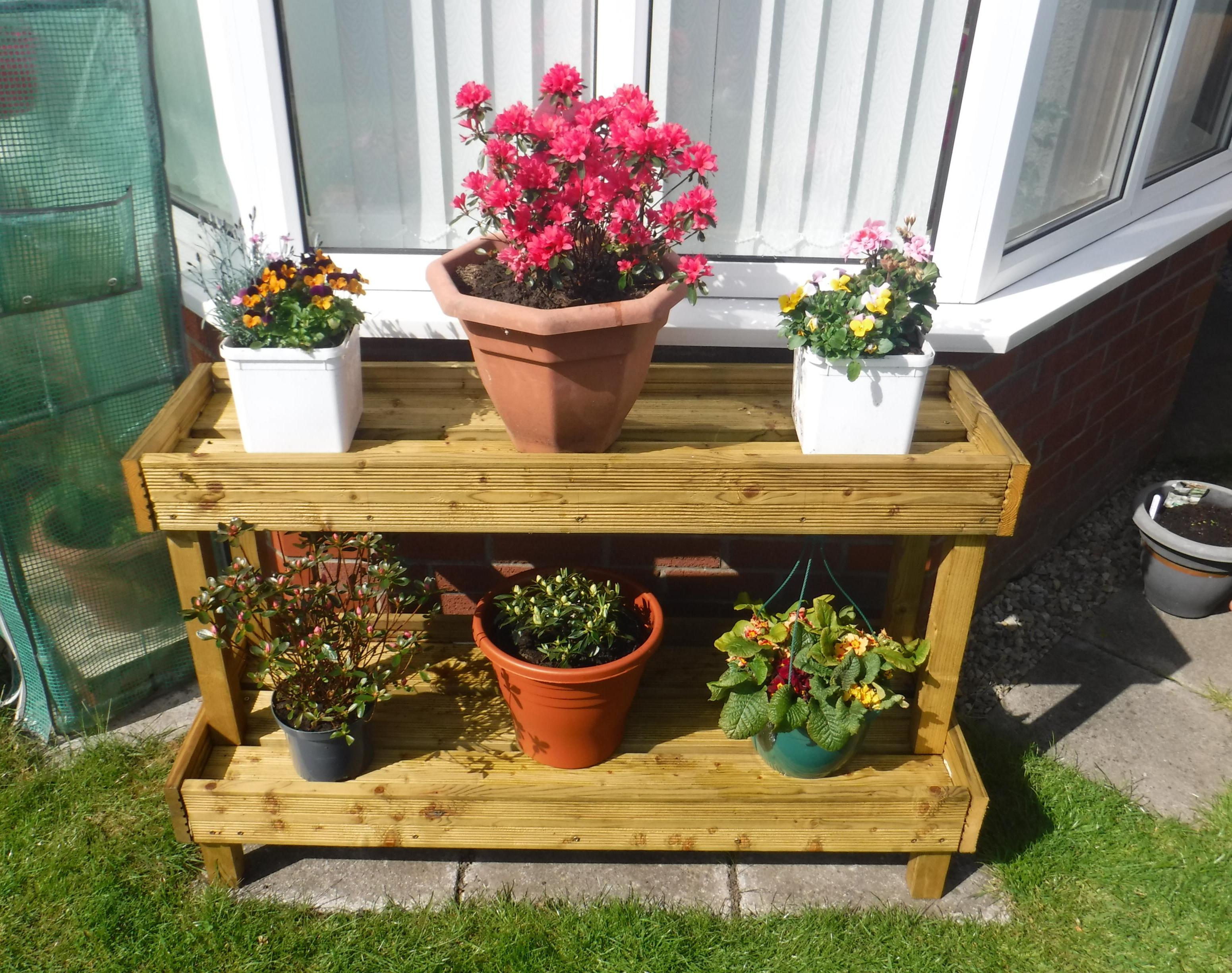 2-Tier Wooden Plant Stand