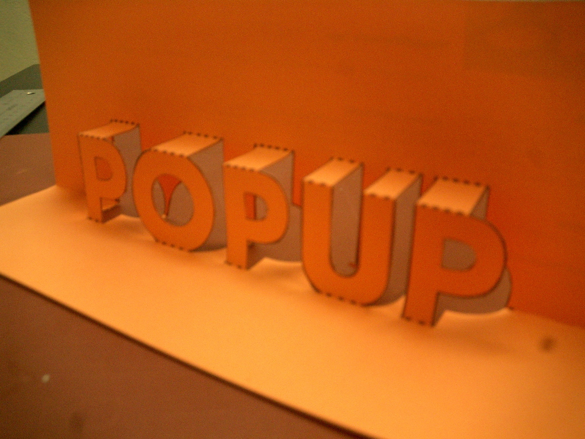 Pop-Up 3D words and messages!