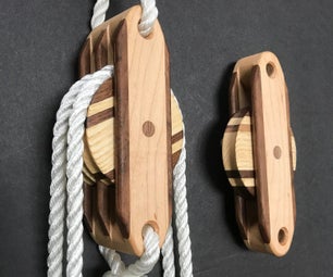 Functional & Decorative Wooden Block and Tackle