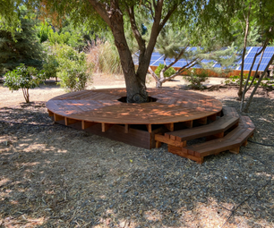Freestanding Round Deck From Recycled Lumber