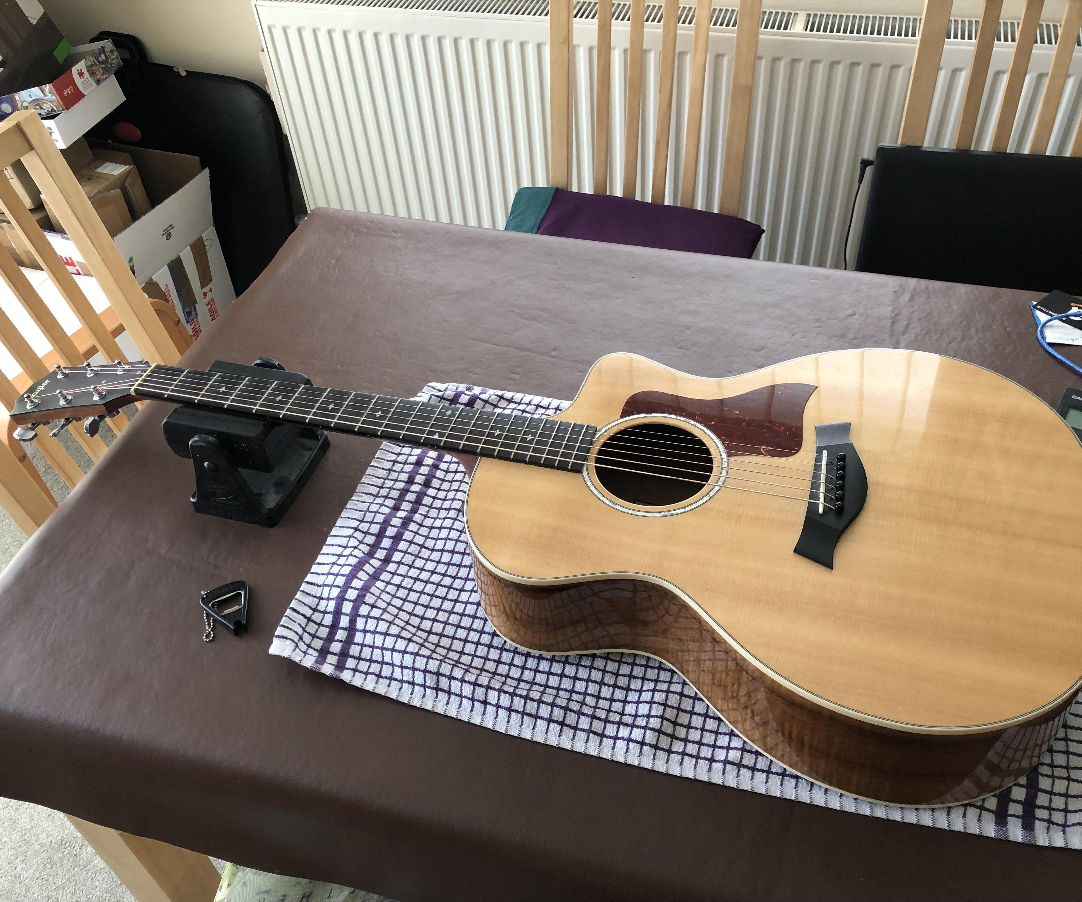 Re- Stringing a Taylor Electro Acoustic Guitar and Locking the Strings