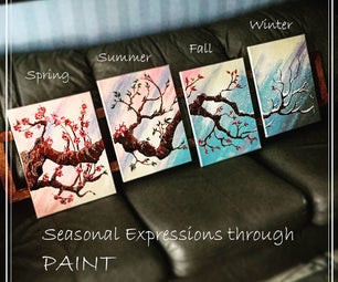 4 Piece Painting - a Walk Through the Seasons 