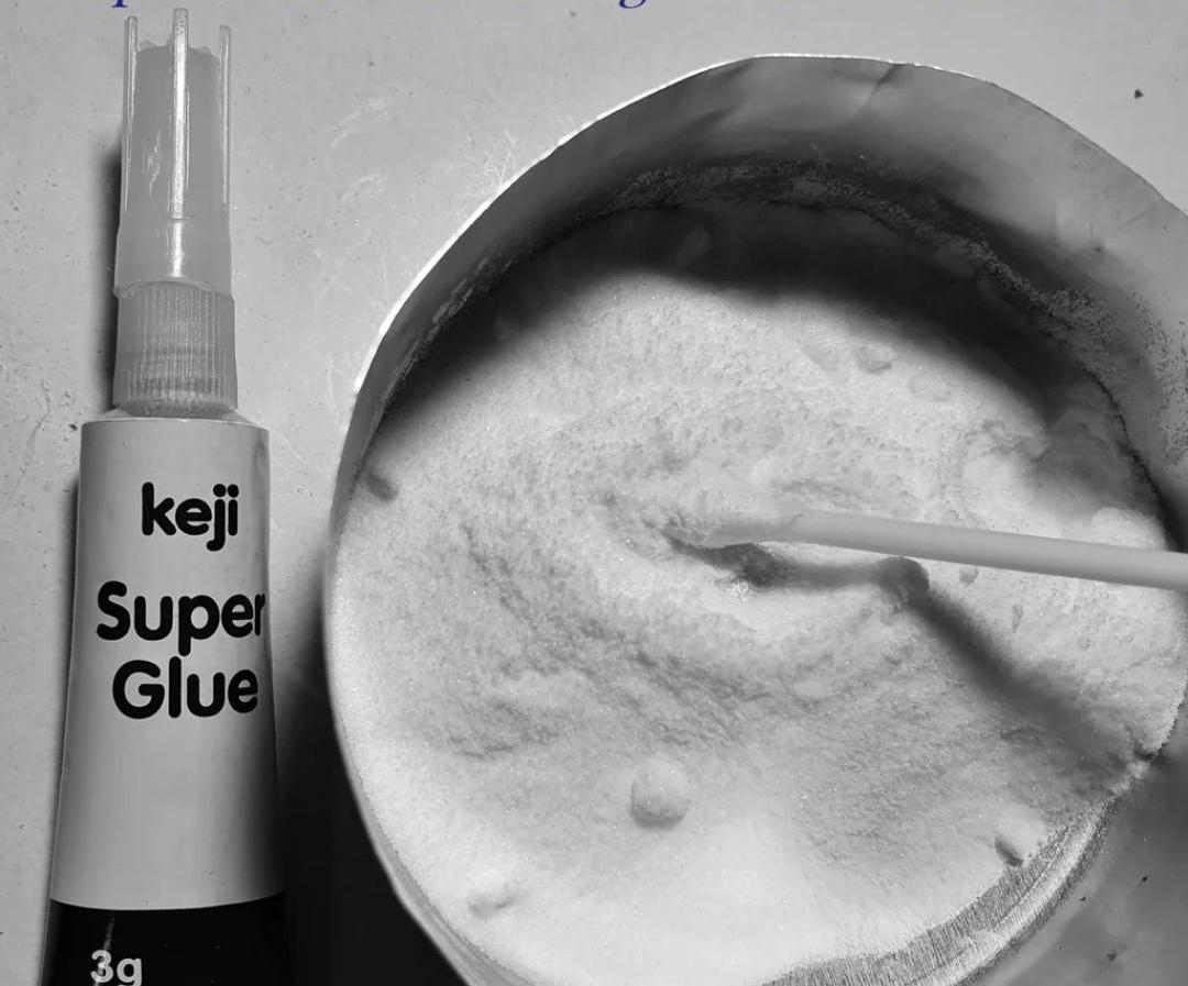 Superglue and Baking Soda Make Plastic. Used for Tent Zipper Stop. 