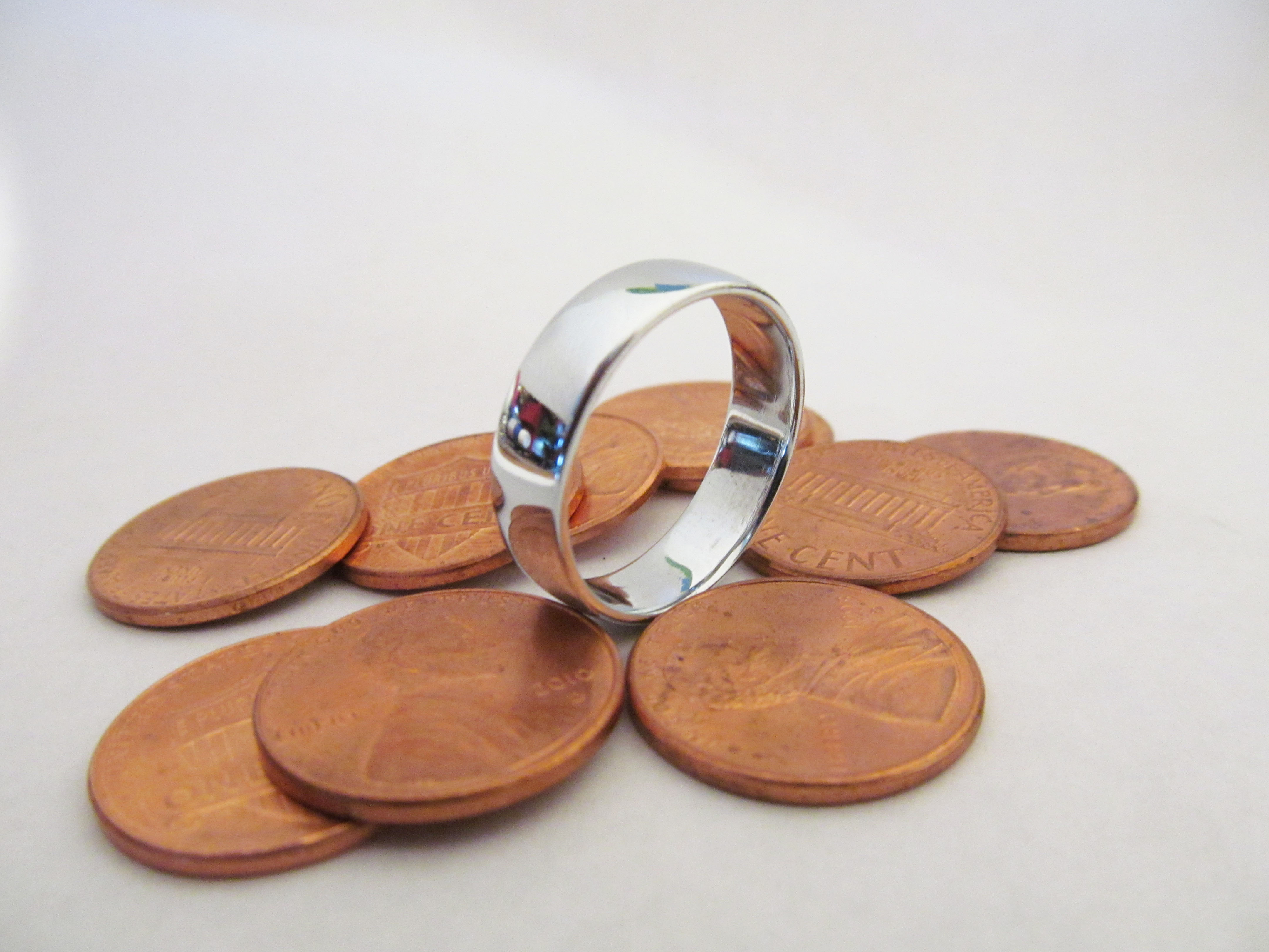 Make a ring by melting pennies. 