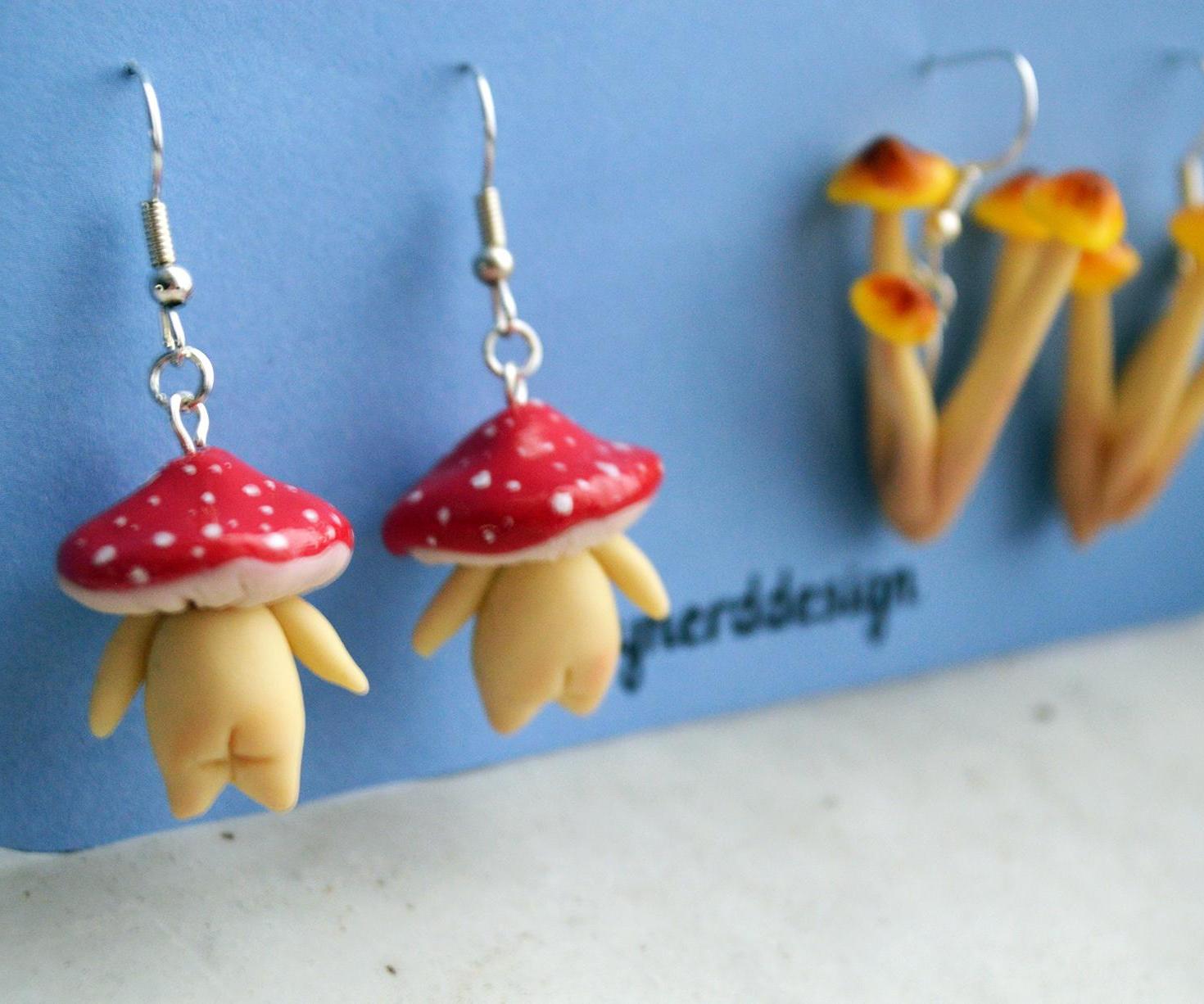 Make Mushroom Earrings With Polymer Clay