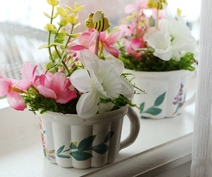 Transforming Ice Cream Cups: DIY Spring Tea Cup Floral Arrangements