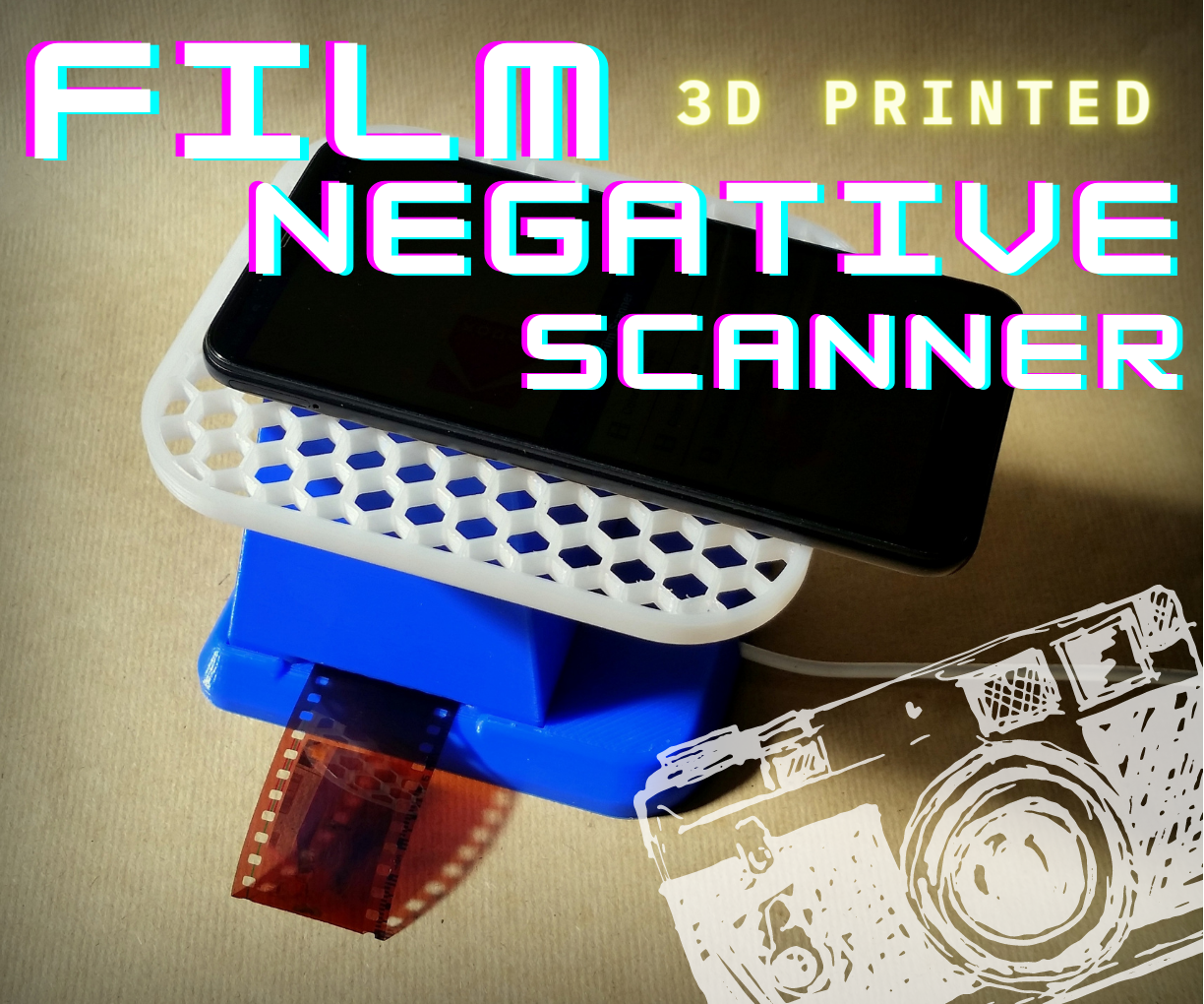 3D Printed Film Negative Phone Scanner 