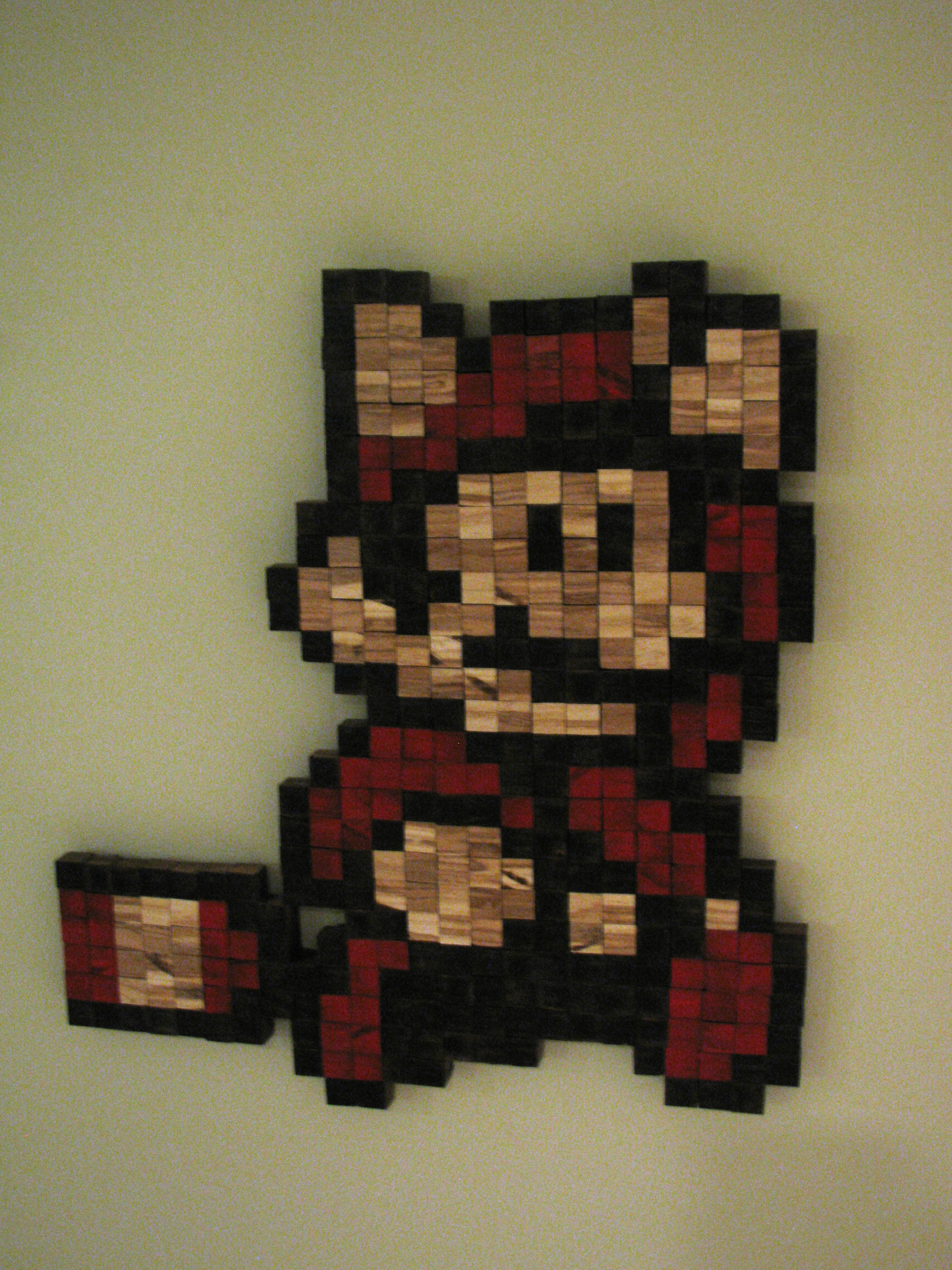 Stained Wood Cube Mario