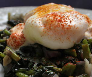 Easy Eggs Florentine With Sweet Potato Leaves