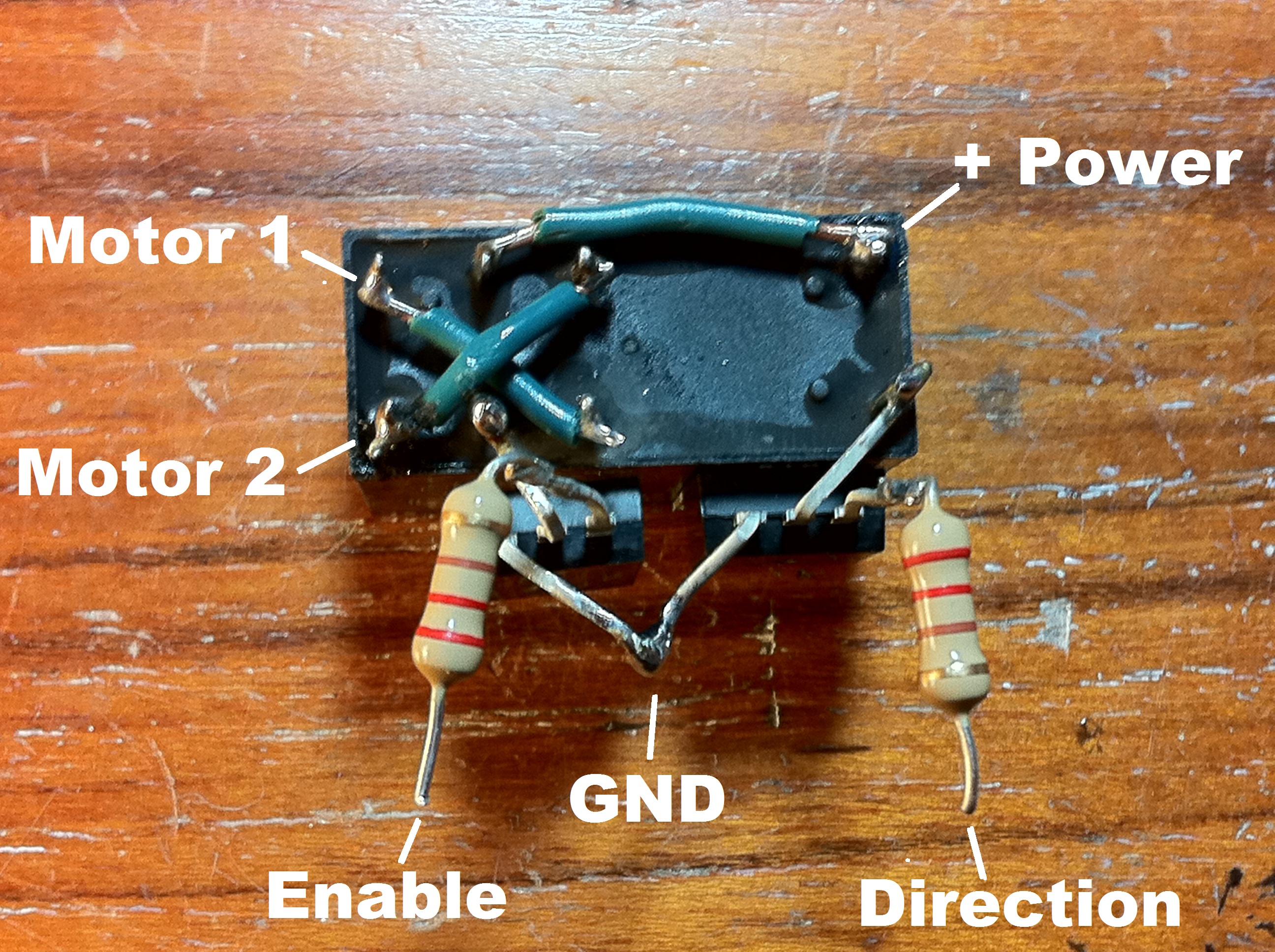 Easy, Reversible Motor Control for Arduino (or any Microcontroller)