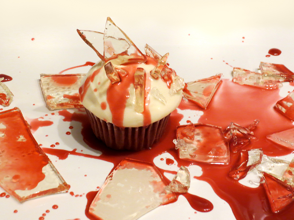 Bloody Broken Candy Glass Cupcakes for Halloween
