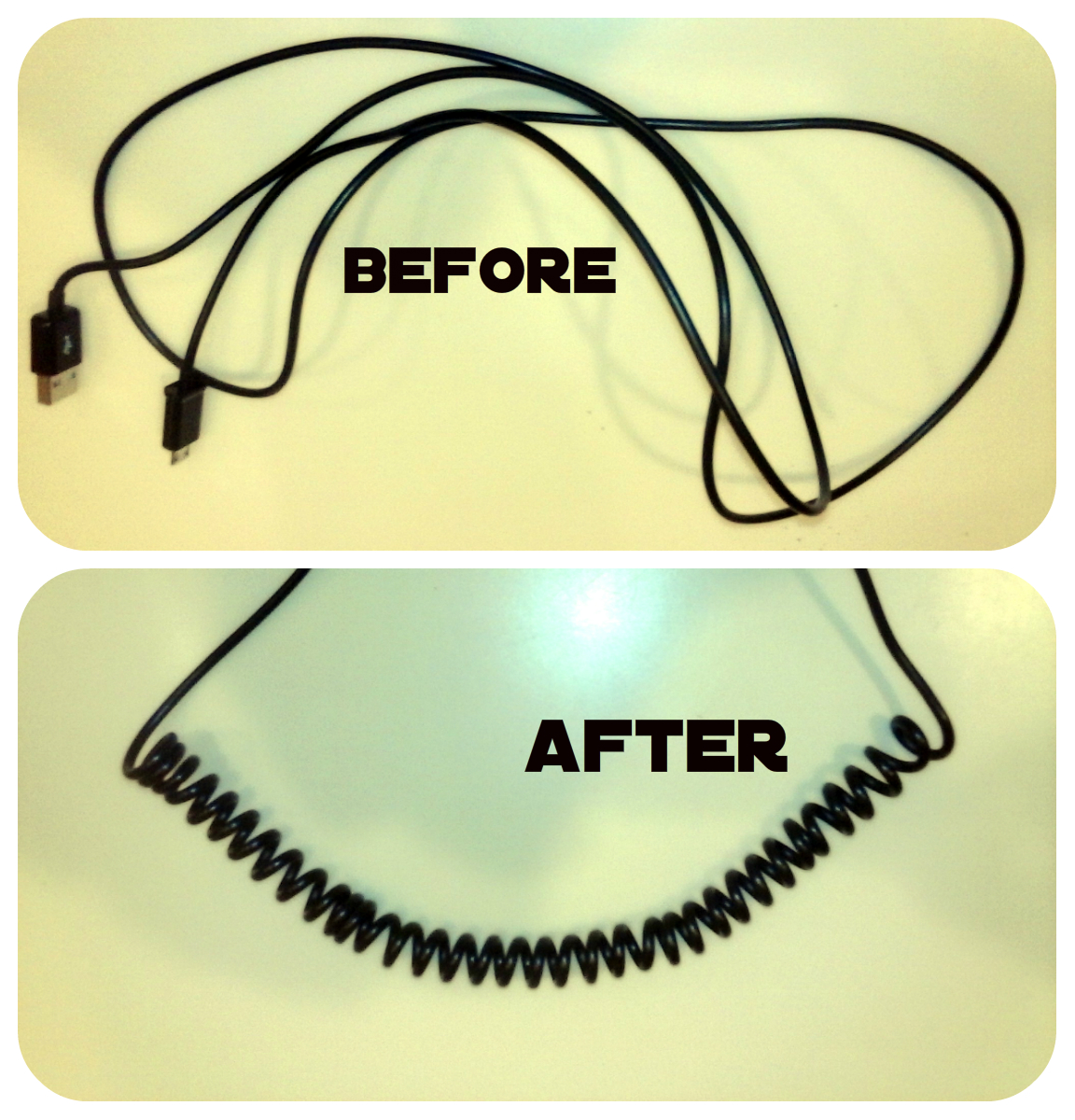 Coiling a USB power cord