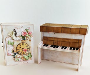 Romantic Scrapbook Photo Album With a Piano Box