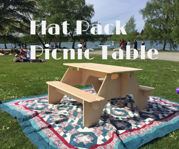 Flat-Pack Picnic Table From 1 Sheet of Plywood