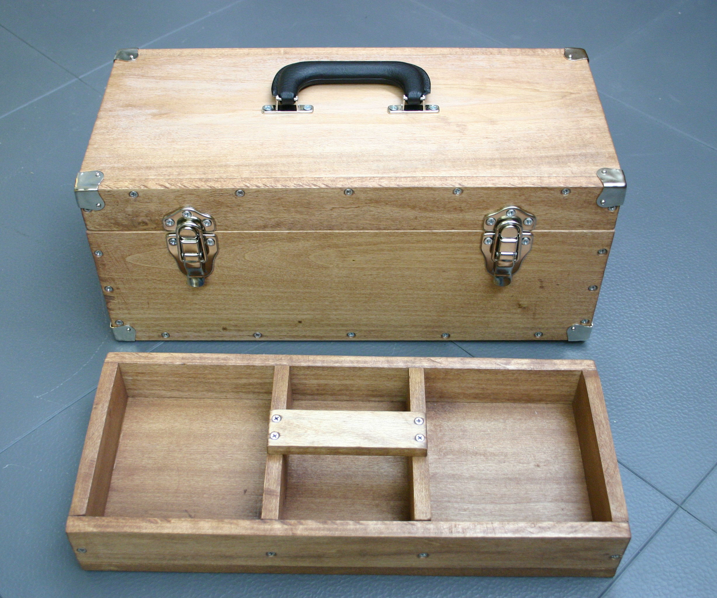 Functional and Sturdy Wooden Toolbox