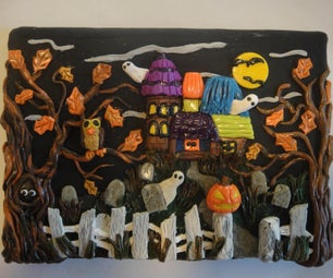 Haunted House Clay Painting