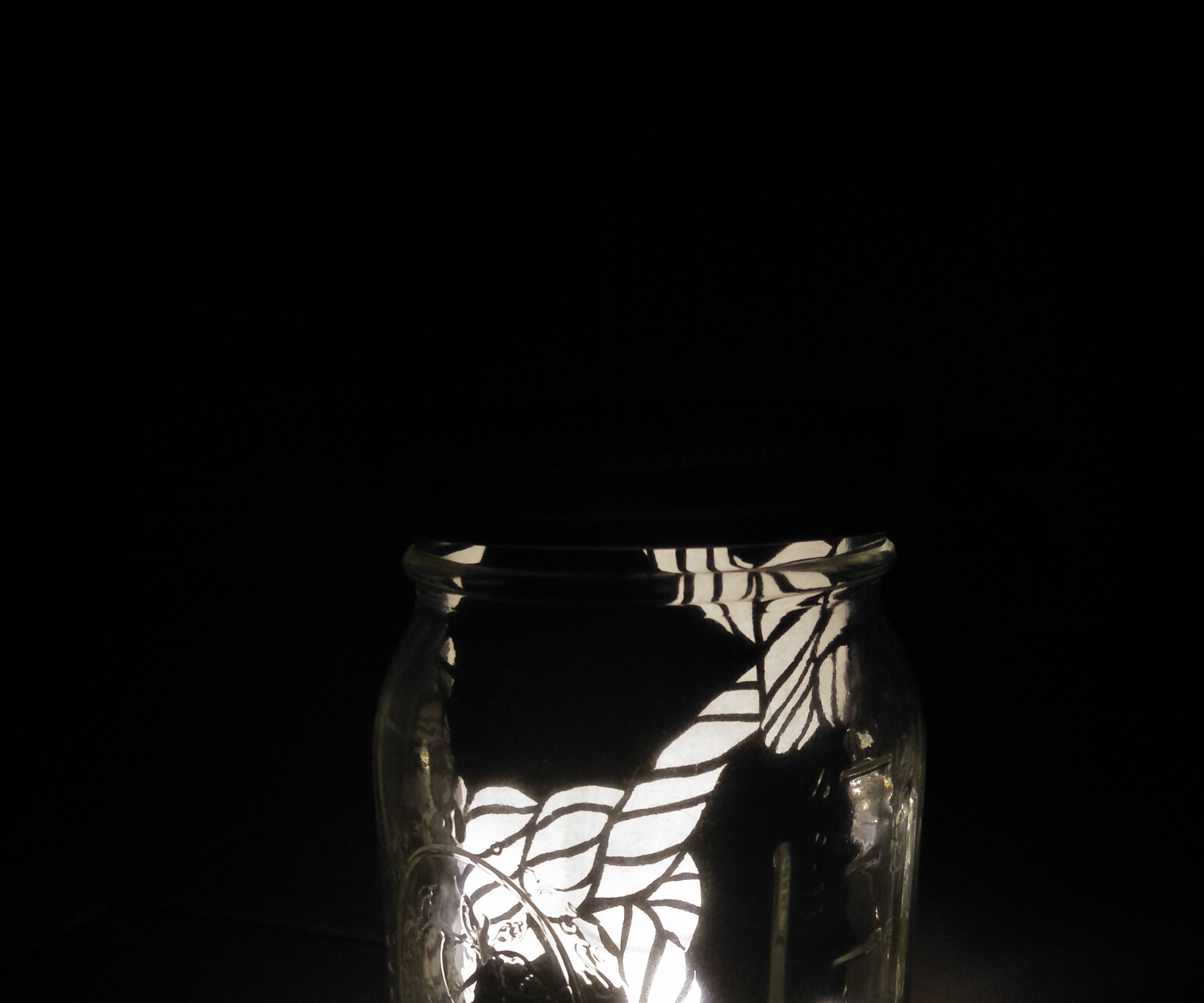DIY PaperCut Pattern Mason Jar Lamp Booth