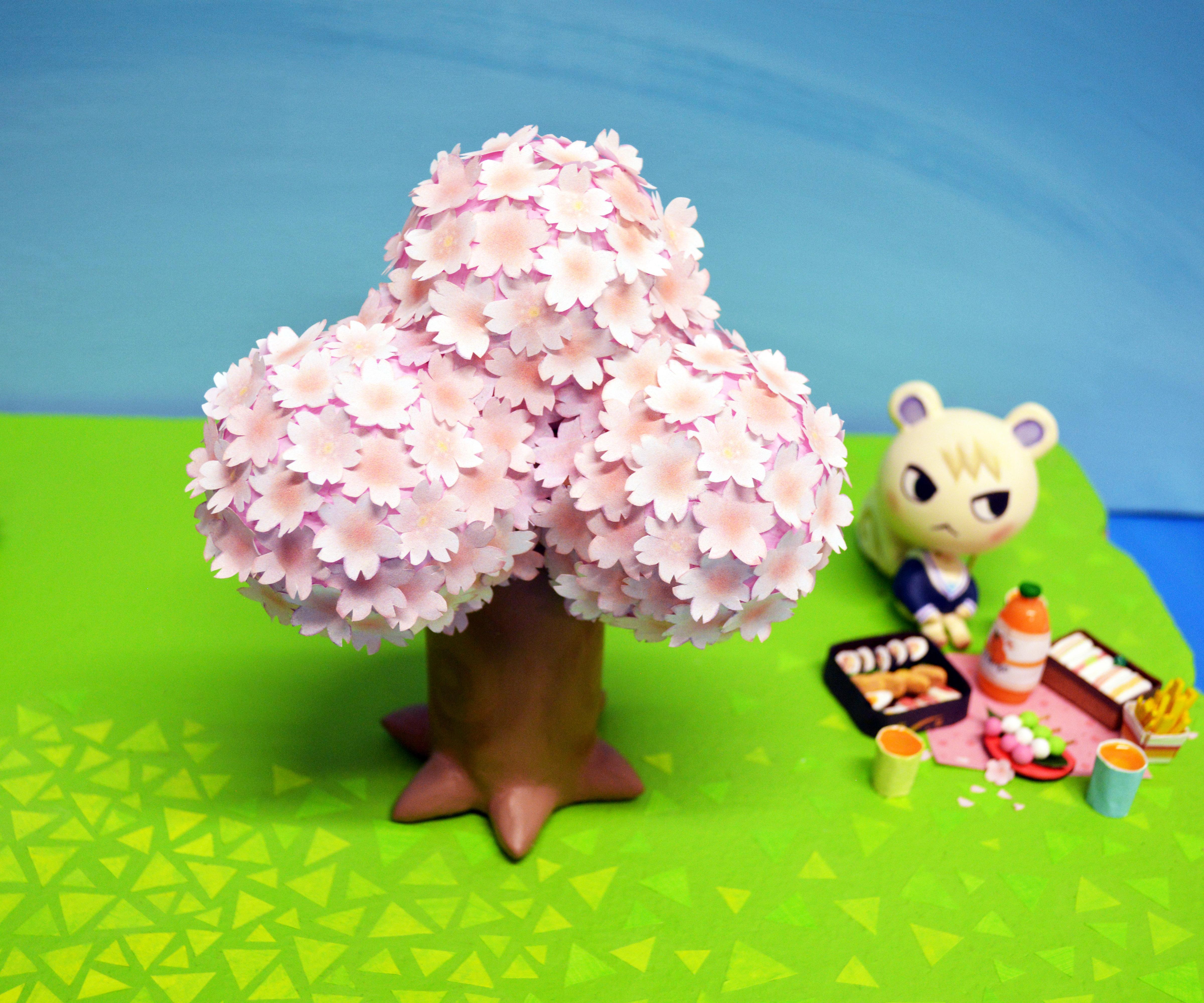 Small Animal Crossing Cherry Blossom Tree With Air Dry Clay
