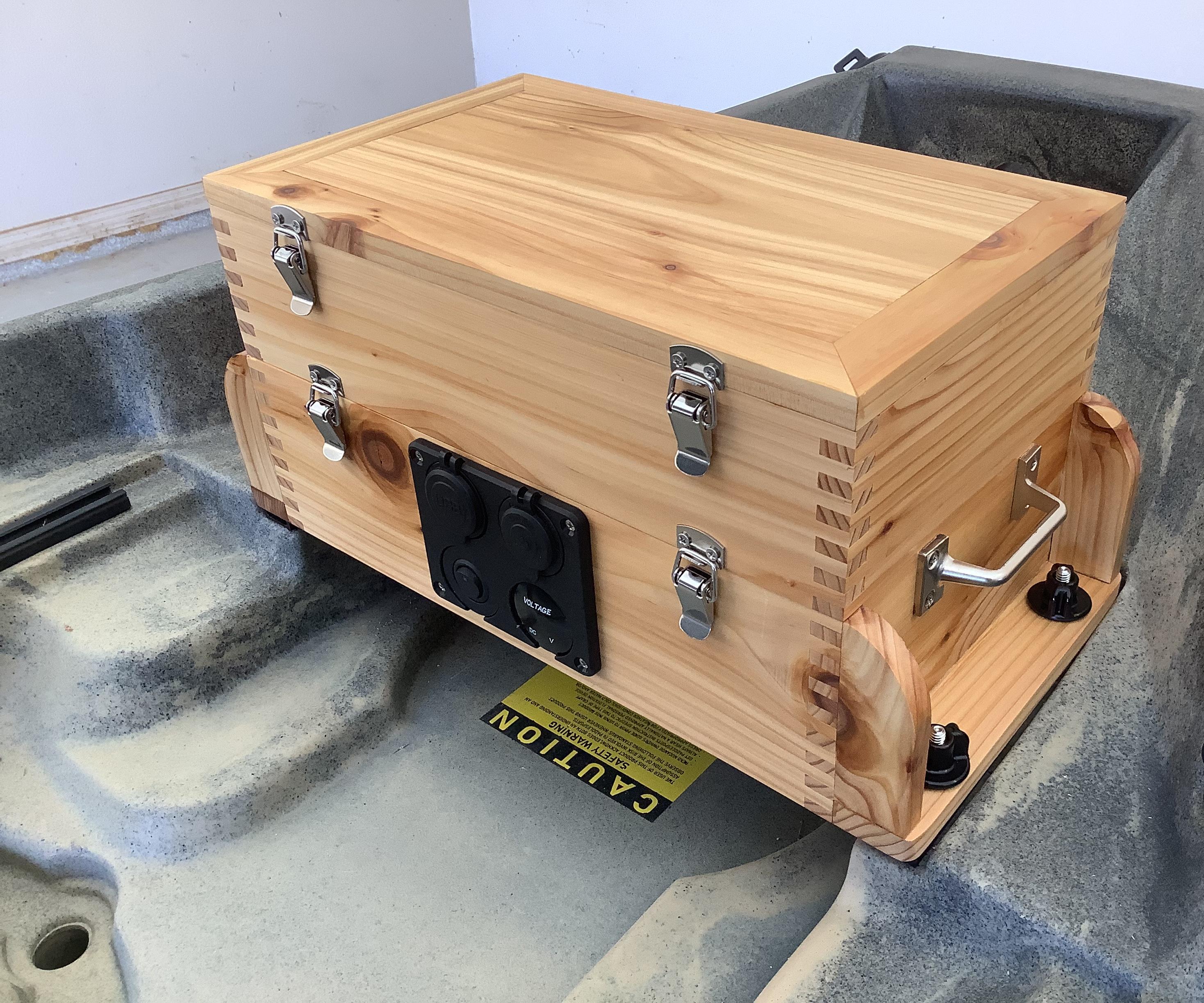 Cedar Power/Tackle Box for Kayak Fishing
