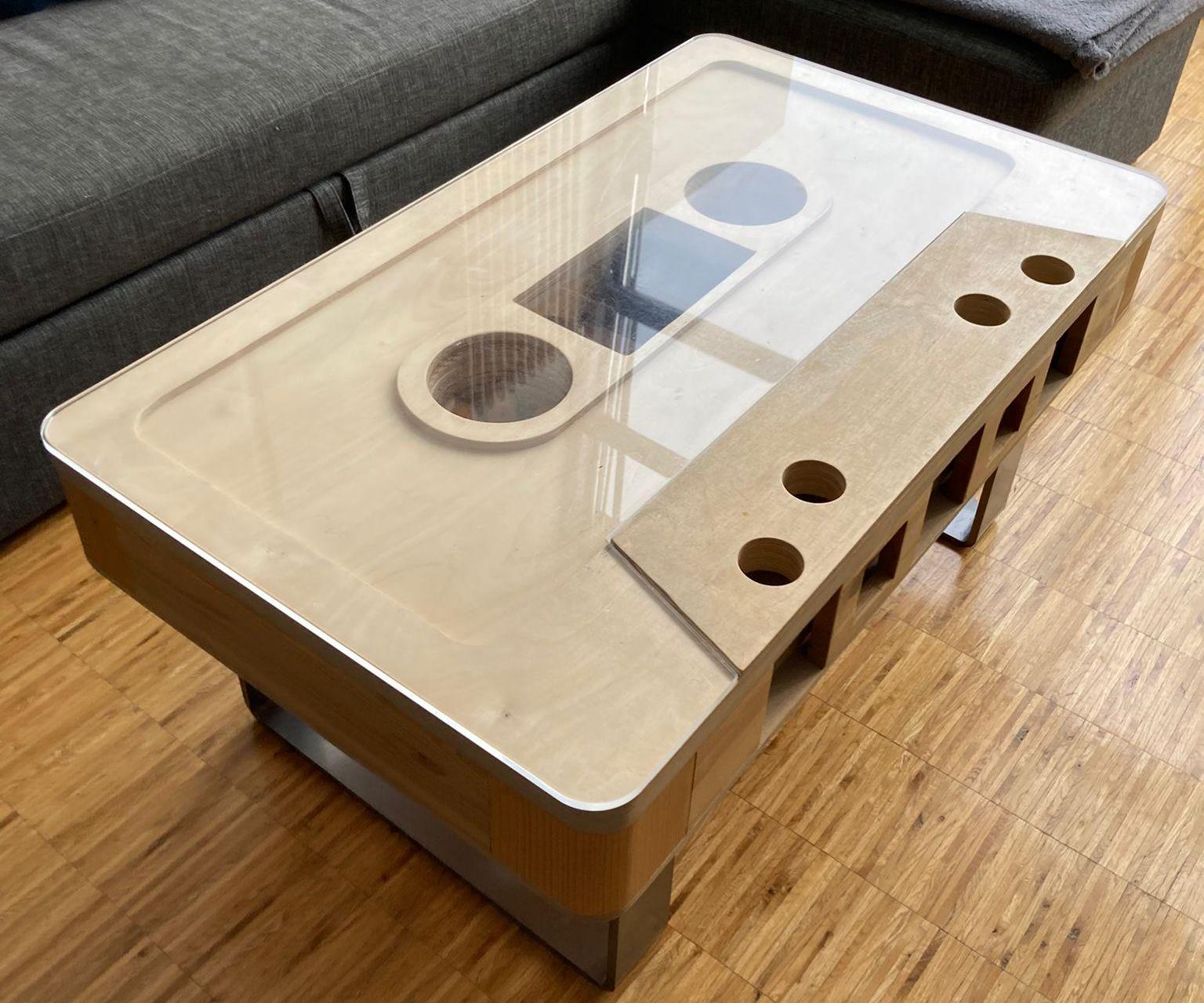 Wooden Cassette Table for the Living Room