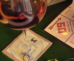 Monopoly Wine Charms and Coasters