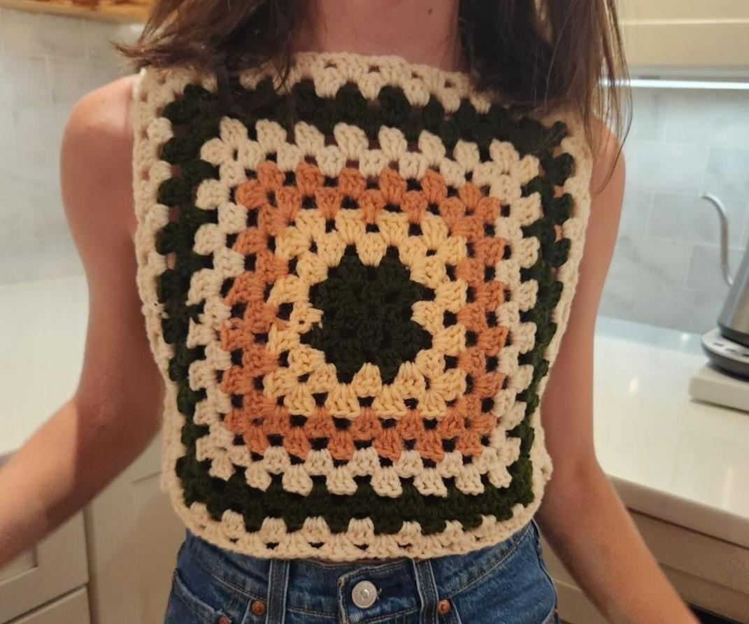 70s Crochet Granny Square Vest 🧶