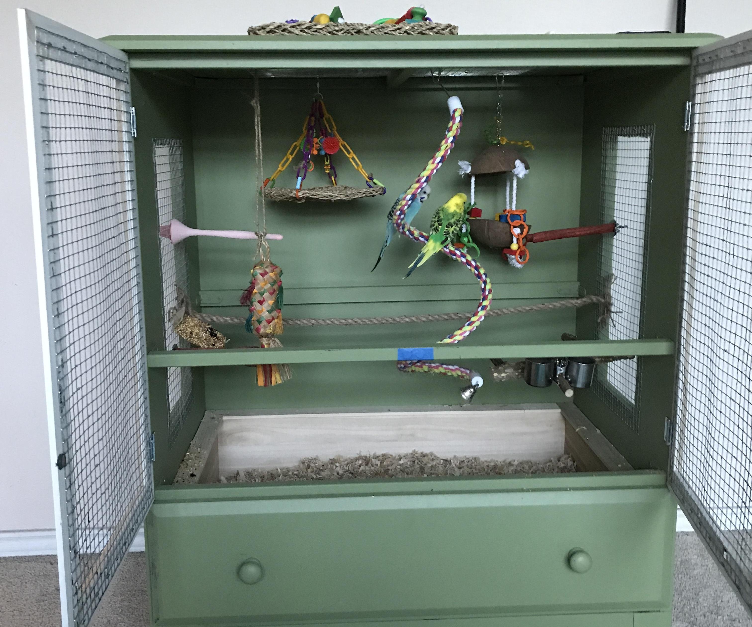 Turn a Chest of Drawers Into a Deluxe Bird Cage
