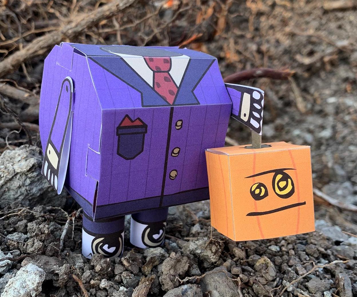 Free Halloween Headless Robot Papercraft