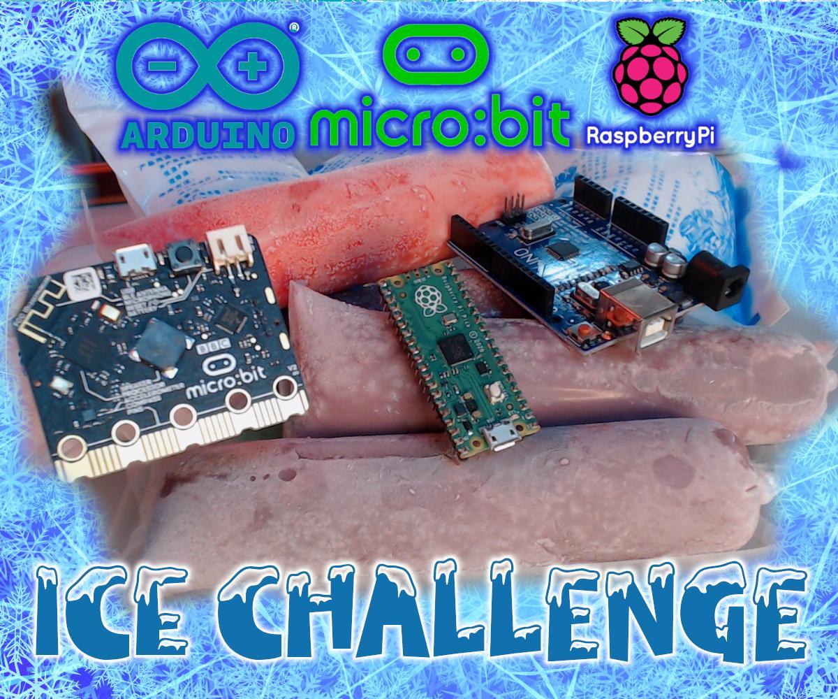 Microcontrollers Arduino Uno, Raspberry Pi Pico and BBC Micro:bit Compete in Ice Challenge.