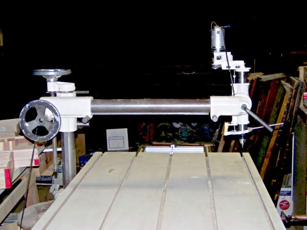 A radial drill press made from spare parts