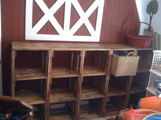 Modular Wood Crate Playroom Storage