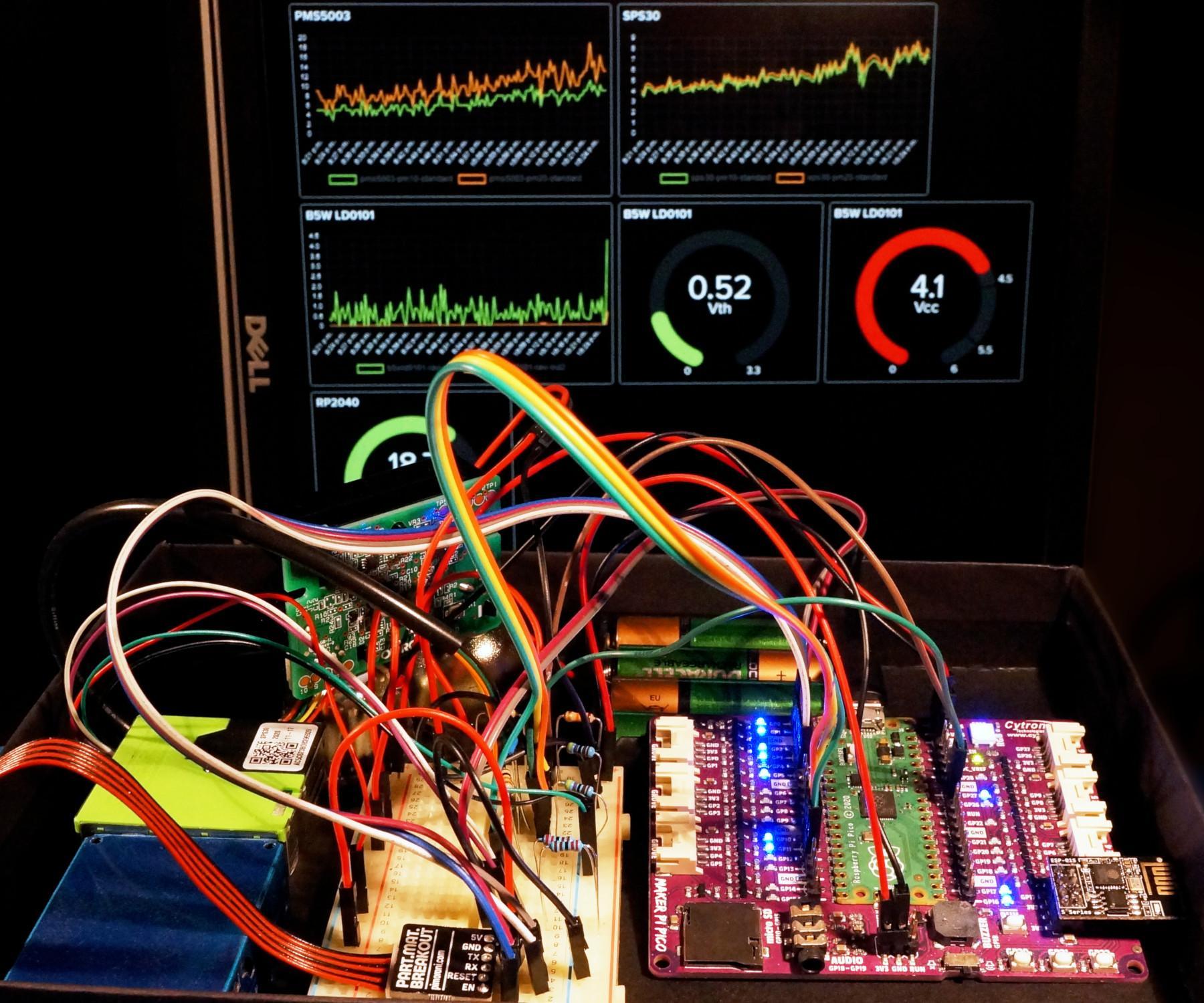 Publishing Particulate Matter Sensor Data to Adafruit IO With Maker Pi Pico and ESP-01S