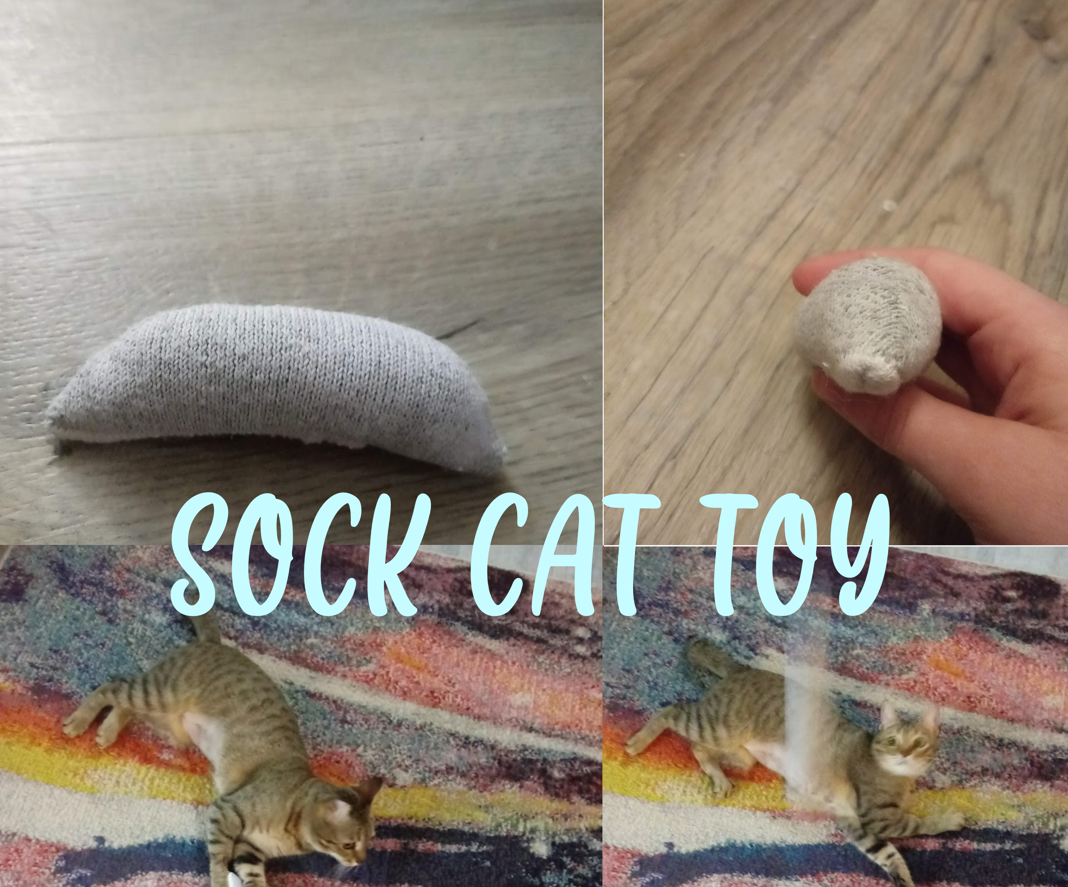 Stuffed Cat Toy Mouse From a Sock