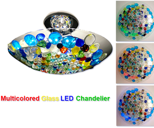 Multicolored Glass LED Chandelier